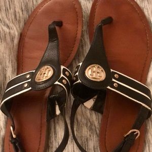 Tommy Hilfiger black and white sandals